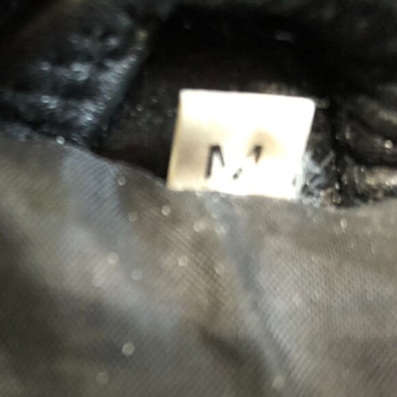 Vintage Men's Leather Jacket Large Patriotic Black Full Zip Collared Biker - Picture 3 of 16